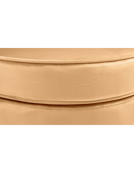 Fauteuil de table original arrondi en Velours Jaune Métal Doré Alisven - 5