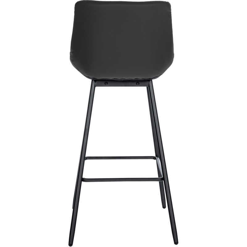 Tabouret de bar moderne chic en Polyuréthane Noir Métal Noir Cerian - 4