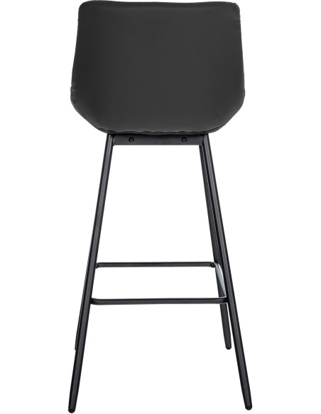 Tabouret de bar moderne chic en Polyuréthane Noir Métal Noir Cerian - 4