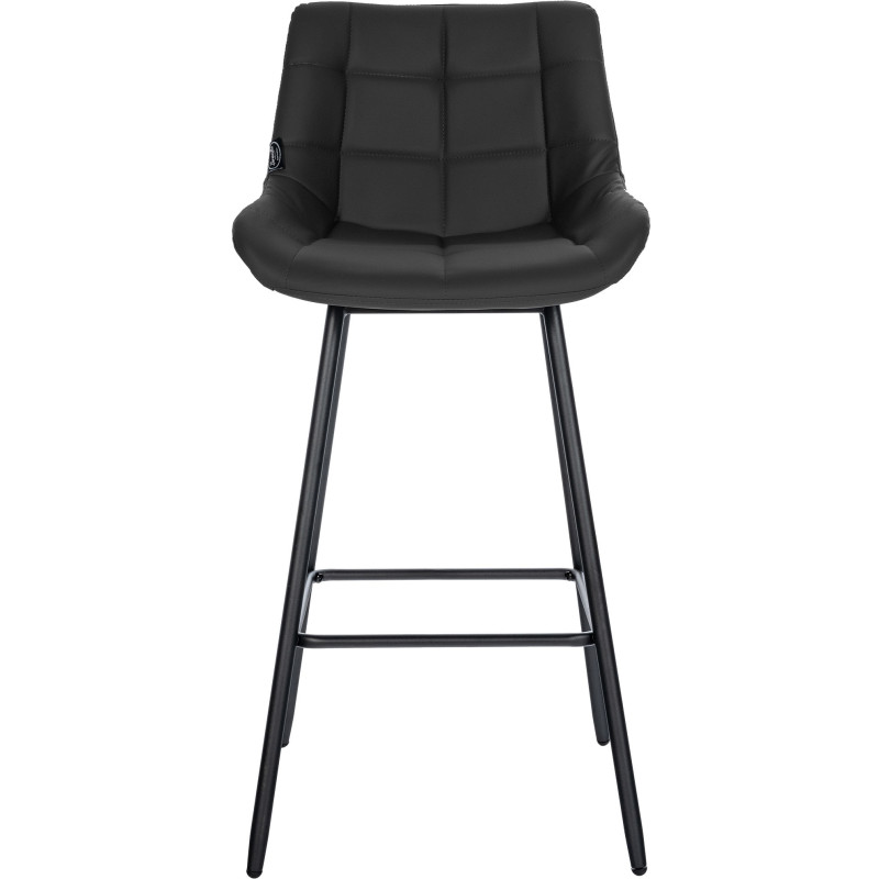 Tabouret de bar moderne chic en Polyuréthane Noir Métal Noir Cerian - 2
