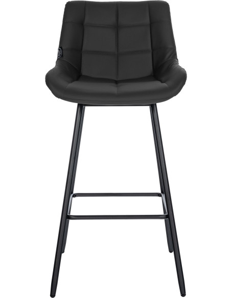 Tabouret de bar moderne chic en Polyuréthane Noir Métal Noir Cerian - 2