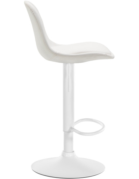 Tabouret de bar moderne en Polyuréthane Blanc Métal Blanc Harvio - 3