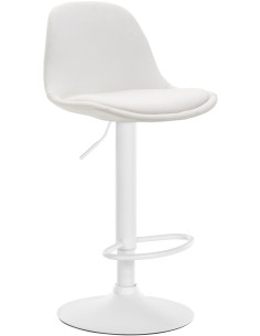 Tabouret de bar moderne en Polyuréthane Blanc Métal Blanc Harvio - 1