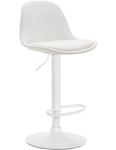 Tabouret de bar moderne en Polyuréthane Blanc Métal Blanc Harvio - 1