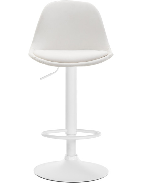 Tabouret de bar moderne en Polyuréthane Blanc Métal Blanc Harvio - 2