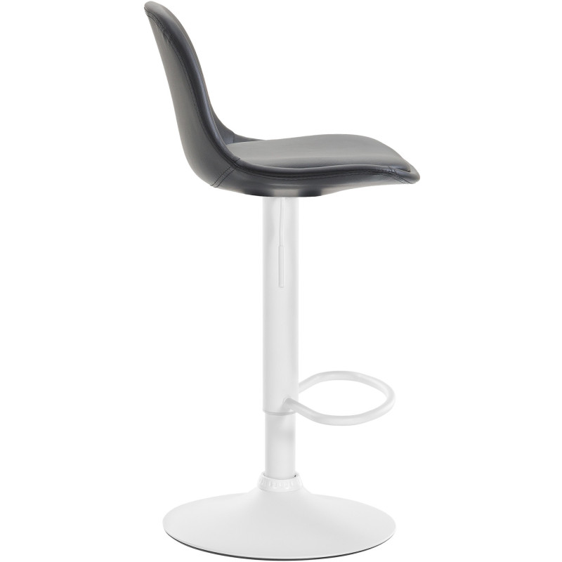 Tabouret de bar moderne en Polyuréthane Noir Métal Blanc Harvio - 3