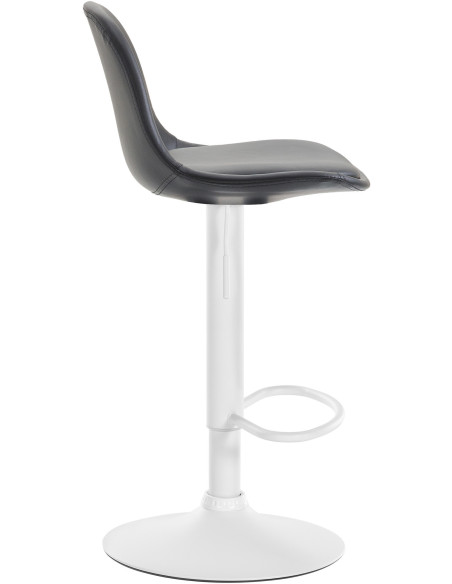 Tabouret de bar moderne en Polyuréthane Noir Métal Blanc Harvio - 3