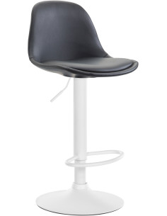 Tabouret de bar moderne en Polyuréthane Noir Métal Blanc Harvio - 1