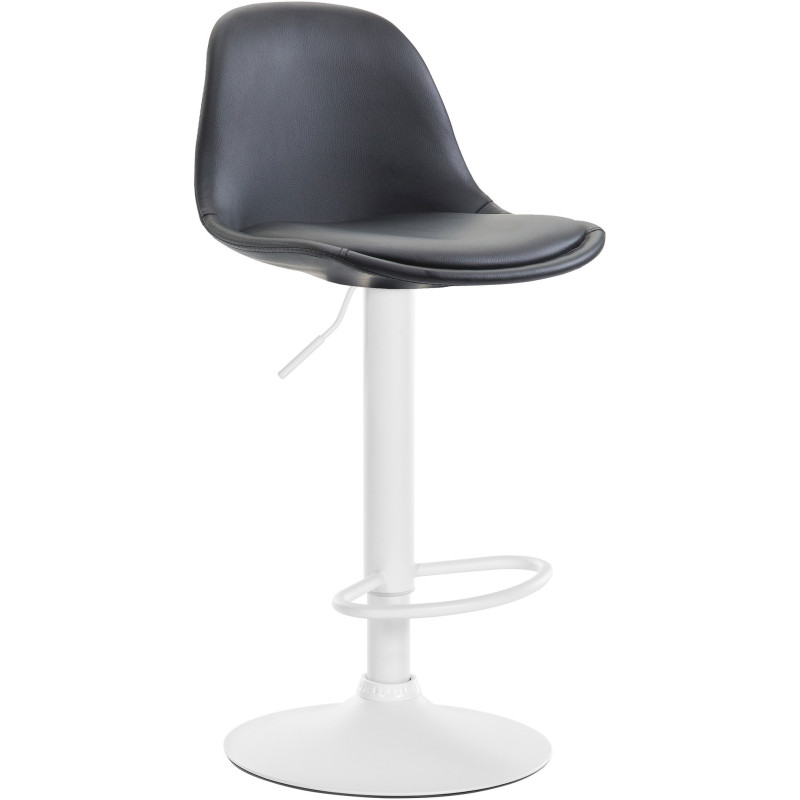 Tabouret de bar moderne en Polyuréthane Noir Métal Blanc Harvio - 1