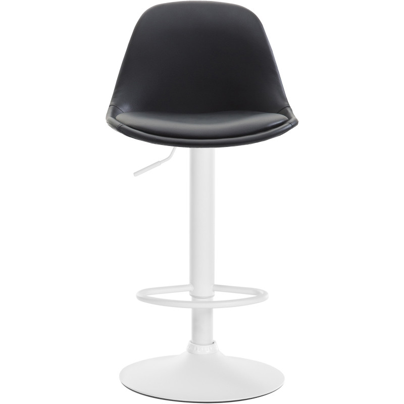 Tabouret de bar moderne en Polyuréthane Noir Métal Blanc Harvio - 2