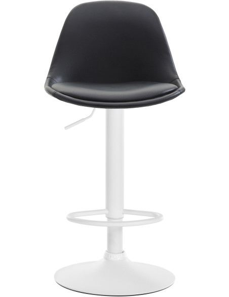 Tabouret de bar moderne en Polyuréthane Noir Métal Blanc Harvio - 2