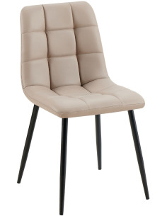 Chaise design scandinave en Polyuréthane Taupe Métal Noir Selvios - 1