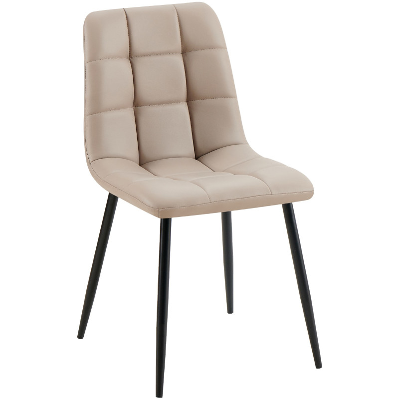 Chaise design scandinave en Polyuréthane Taupe Métal Noir Selvios - 1