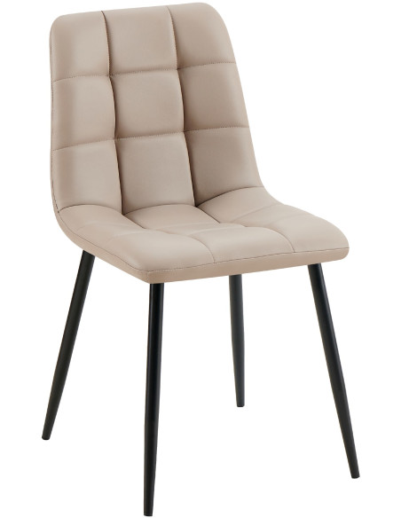 Chaise design scandinave en Polyuréthane Taupe Métal Noir Selvios - 1