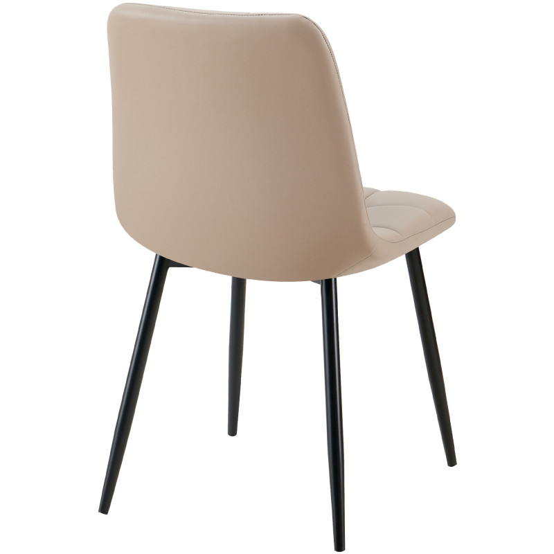 Chaise design scandinave en Polyuréthane Taupe Métal Noir Selvios - 2
