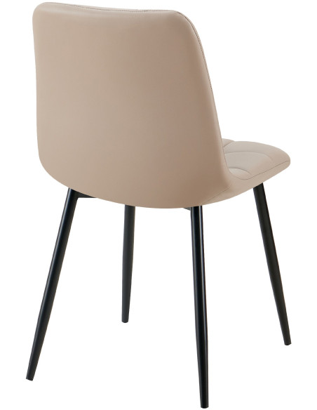 Chaise design scandinave en Polyuréthane Taupe Métal Noir Selvios - 2