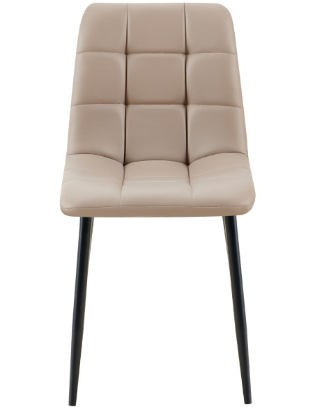 Chaise design scandinave en Polyuréthane Taupe Métal Noir Selvios - 4