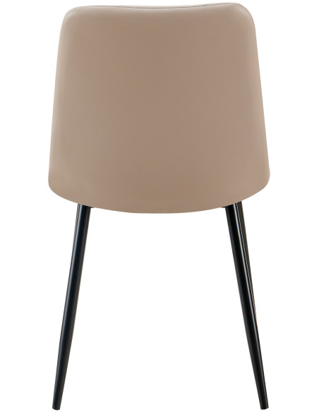 Chaise design scandinave en Polyuréthane Taupe Métal Noir Selvios - 5