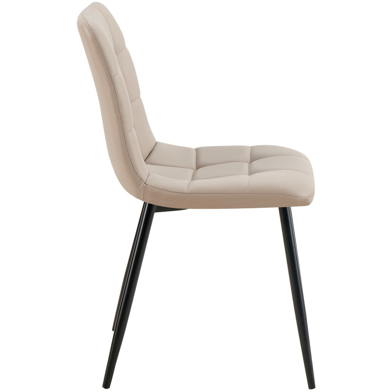 Chaise design scandinave en Polyuréthane Taupe Métal Noir Selvios - 6