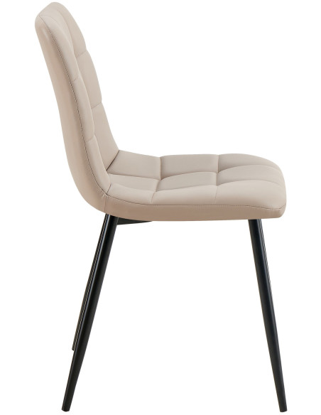 Chaise design scandinave en Polyuréthane Taupe Métal Noir Selvios - 6