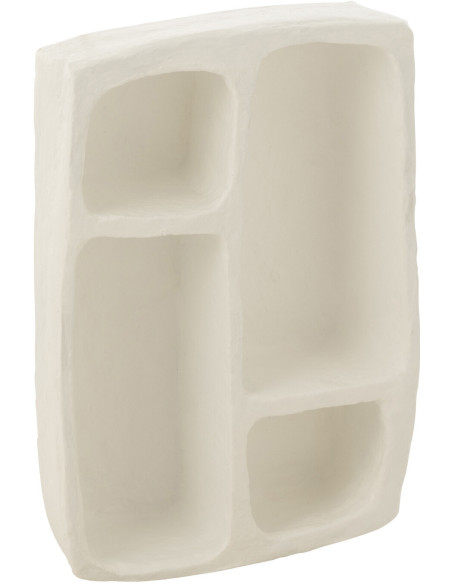Étagère murale bord de mer 4 niches en Papier mâché Blanc Flint - 1