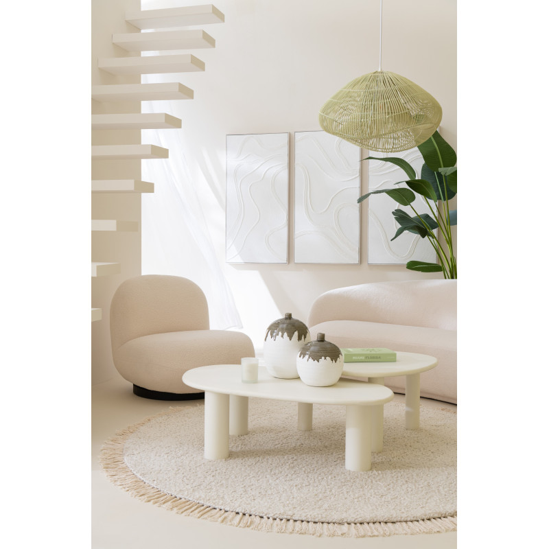 Grande Console moderne Rectangulaire 1 étagère en Bois recyclé Métal Noir Kalyar J-Line - 10