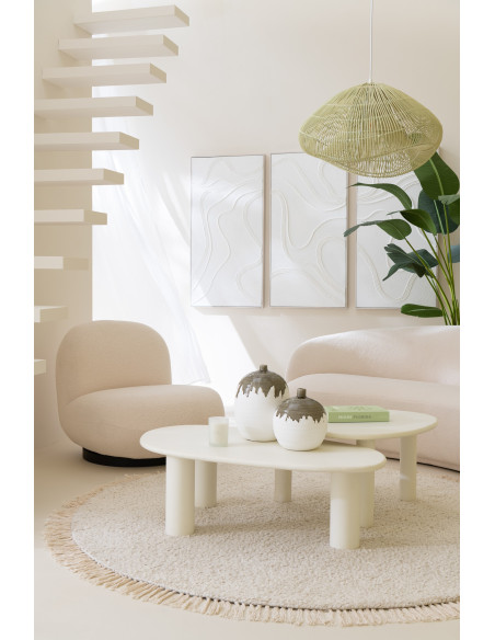 Grande Console moderne Rectangulaire 1 étagère en Bois recyclé Métal Noir Kalyar J-Line - 10