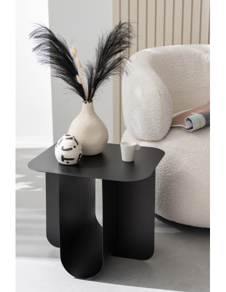 Table basse design Porte revues Rectangulaire en Métal Beige Arthéo - 2