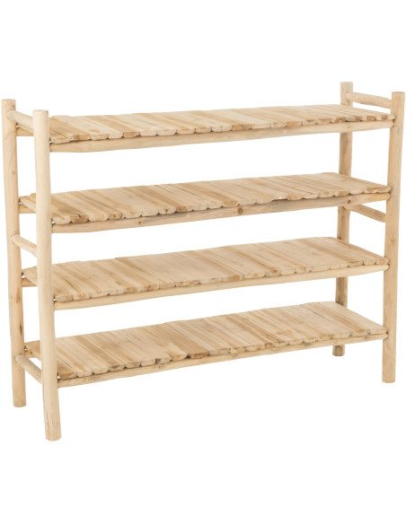Étagère bohème chic 4 niveaux en Bois de teck Naturel Zaruba - 1