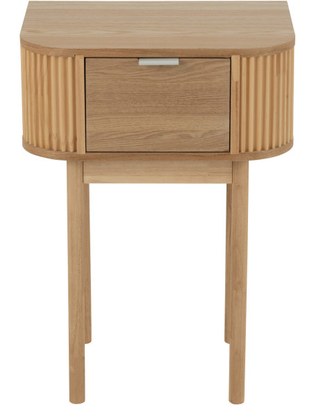 Table d'appoint bord de mer Ronde en Bois d'épicéa Naturel Sculpté Naélis - 3