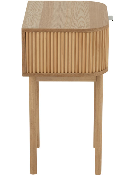 Table d'appoint bord de mer Ronde en Bois d'épicéa Naturel Sculpté Naélis - 4