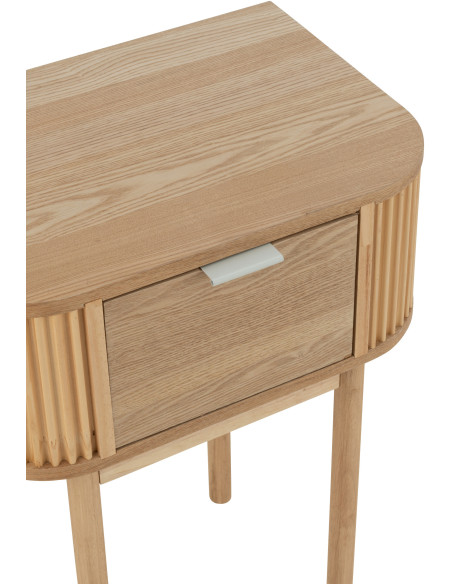 Table d'appoint bord de mer Ronde en Bois d'épicéa Naturel Sculpté Naélis - 7