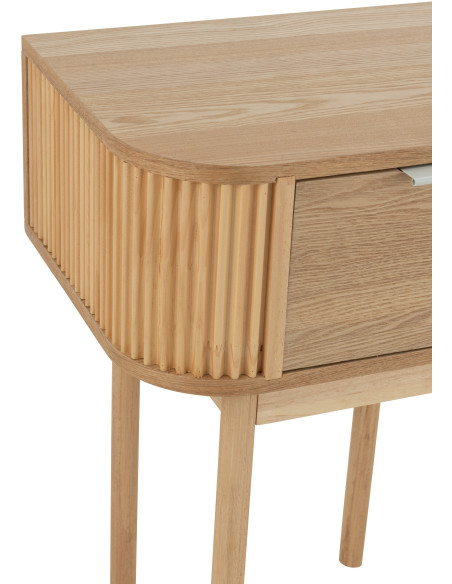 Table d'appoint bord de mer Ronde en Bois d'épicéa Naturel Sculpté Naélis - 8