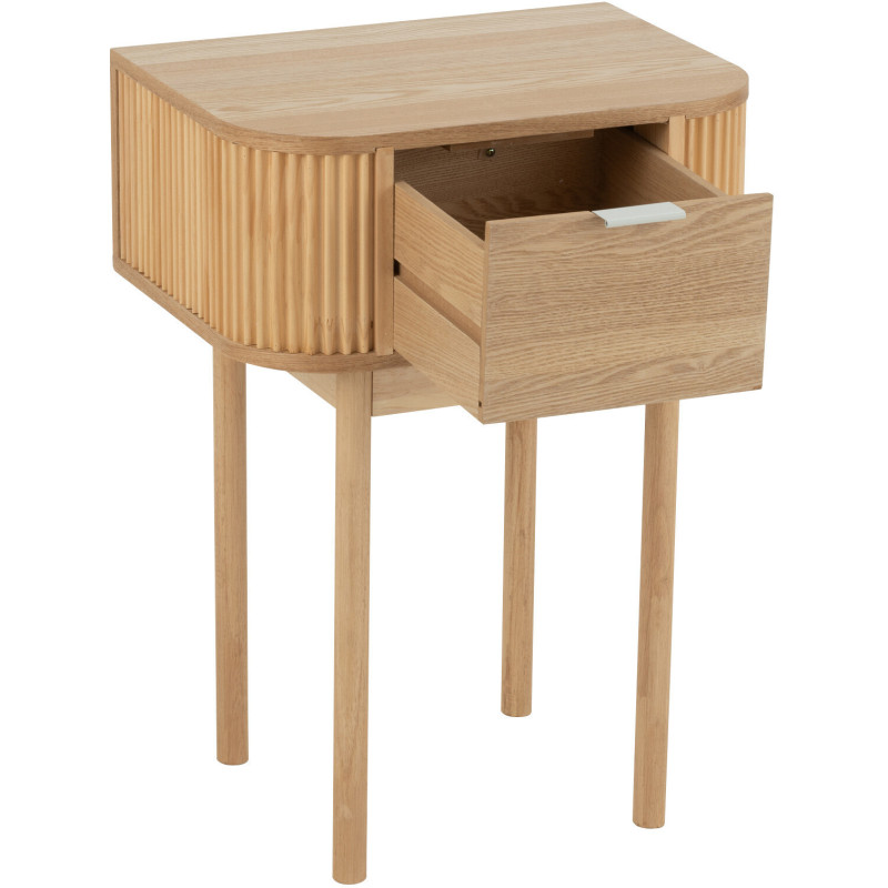 Table d'appoint bord de mer Ronde en Bois d'épicéa Naturel Sculpté Naélis - 9