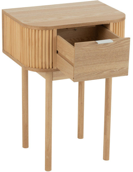 Table d'appoint bord de mer Ronde en Bois d'épicéa Naturel Sculpté Naélis - 9