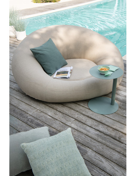 Chevet Japandi arrondi 1 tiroirs en Bois de pin Naturel Kaori - 8