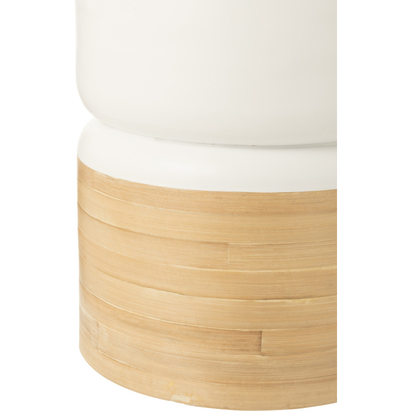 Table d'appoint bord de mer Ronde en Bois d'épicéa Blanc Sculpté Naélis - 3