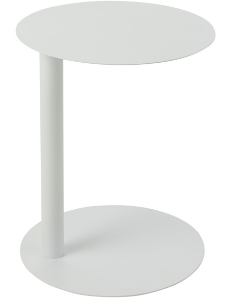 Table d'appoint japandi Ronde en Bois de bambou Blanc Naturel Akemiya - 3