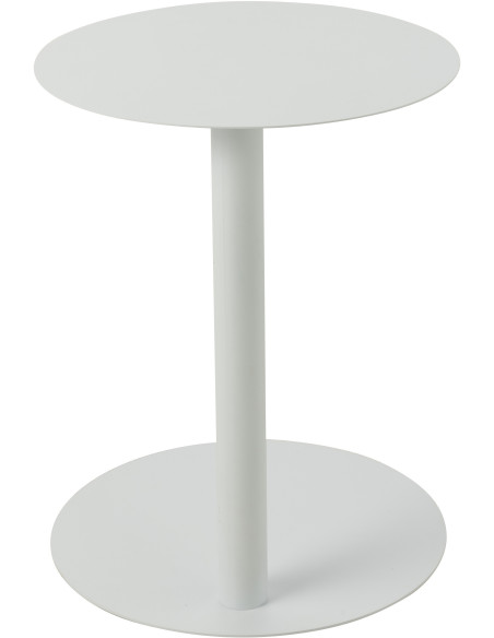 Table d'appoint japandi Ronde en Bois de bambou Blanc Naturel Akemiya - 4