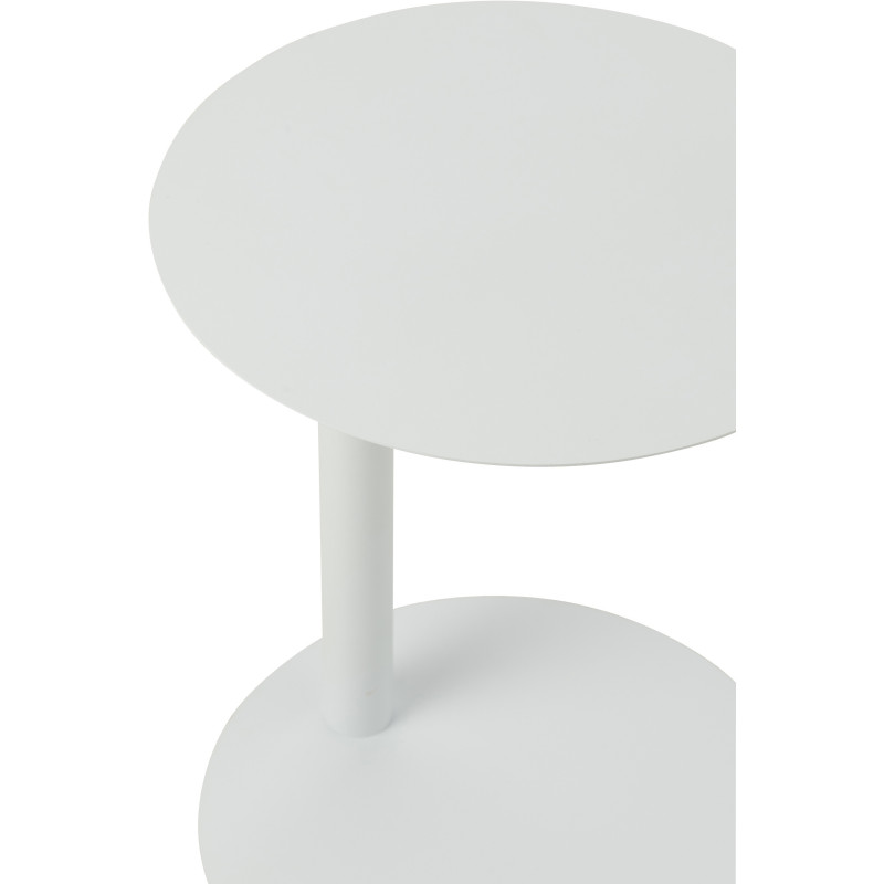 Table d'appoint japandi Ronde en Bois de bambou Blanc Naturel Akemiya - 6