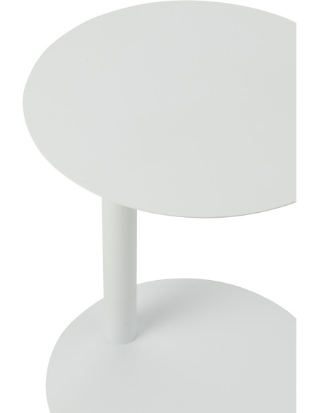 Table d'appoint japandi Ronde en Bois de bambou Blanc Naturel Akemiya - 6