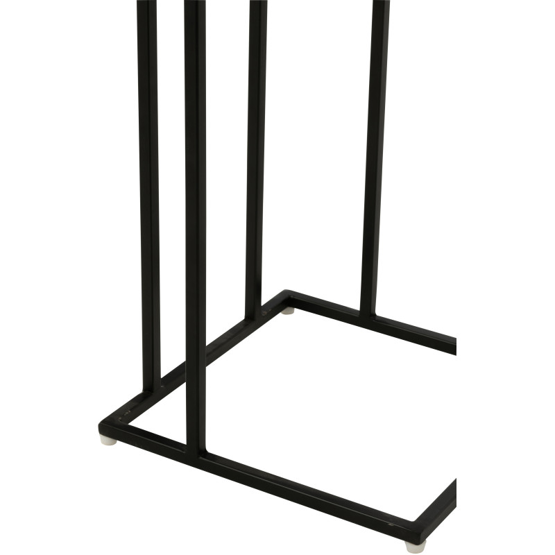 Bout de canapé original Carré en Bois d'acacia Naturel Résine Noir Métal Noir Noaïra - 5