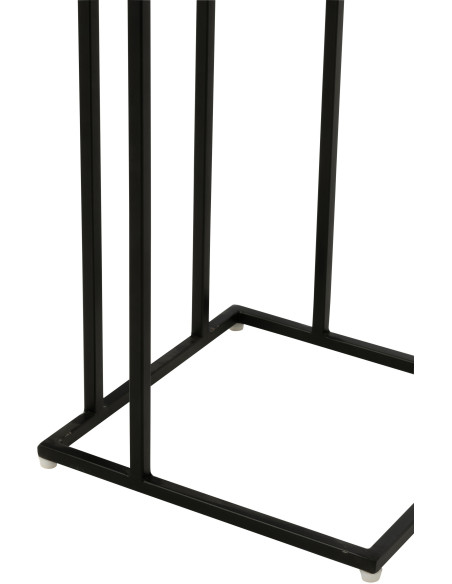 Bout de canapé original Carré en Bois d'acacia Naturel Résine Noir Métal Noir Noaïra - 5