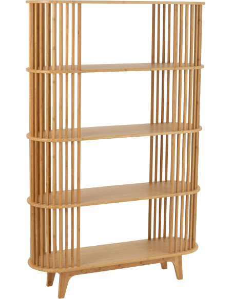 Grande Étagère moderne 5 niveaux en Bois de bambou Naturel Live - 1