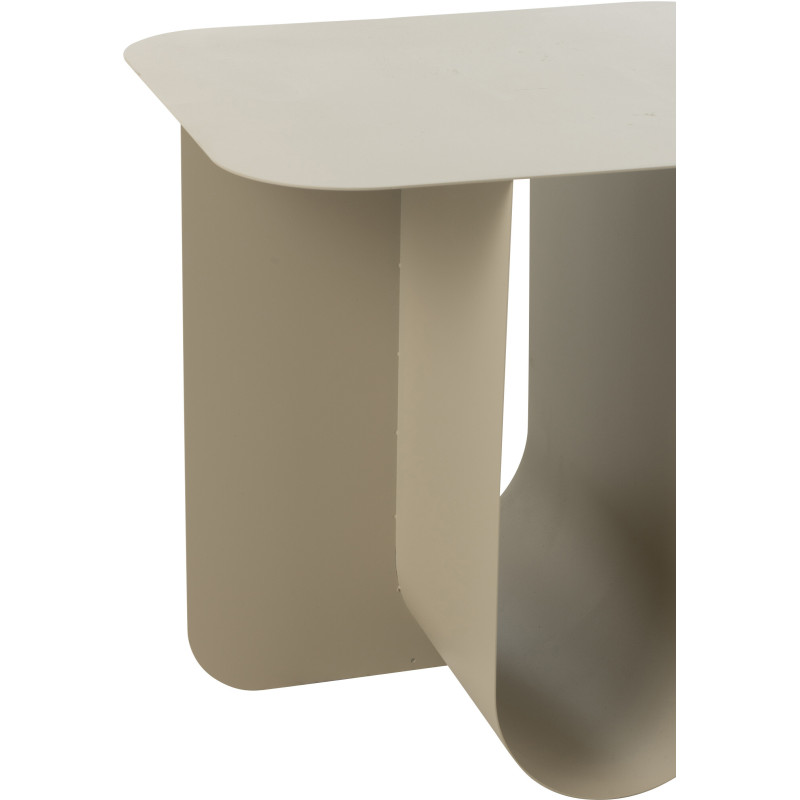 Table basse moderne Ronde en Bois de teck Métal Noir Kalyar - 4