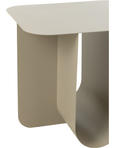 Table basse moderne Ronde en Bois de teck Métal Noir Kalyar - 4