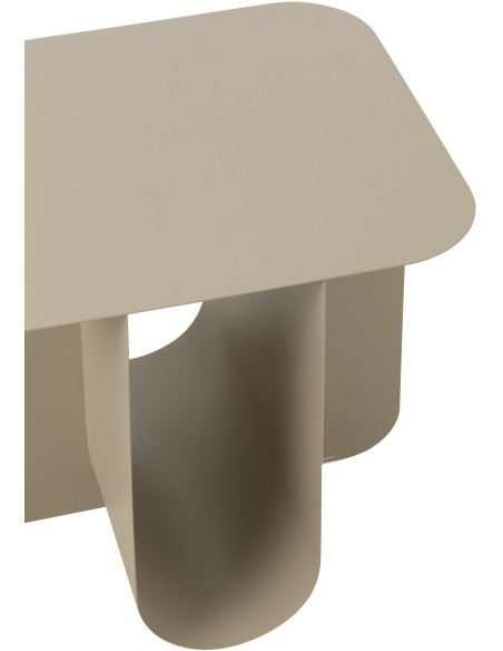 Table basse moderne Ronde en Bois de teck Métal Noir Kalyar - 5