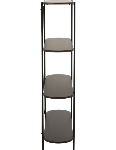 Table basse japandi Ovale 1 étagère en Bois de bambou Naturel Aiko - 3