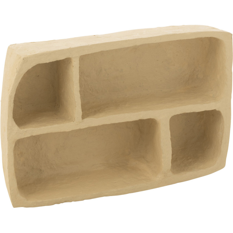 Table d'appoint indienne Ronde en Feuille de bananier Naturel Métal Saryan - 2