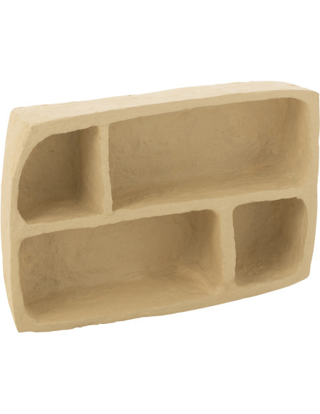 Table d'appoint indienne Ronde en Feuille de bananier Naturel Métal Saryan - 2